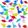 HappyFiller 55 Pcs Mini Acrylic Dinosaur Figures Resin Animals Dinosaurs to Hide,Tiny Sensory Bin Filler,Party Favors Perfect for Collectors,Vase Fillers,Mixed Color,Beach Theme Party Decorations