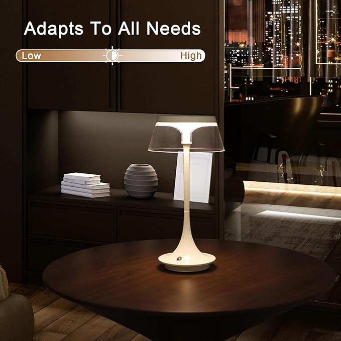 JHY DESIGN 3-Color Light Dimmable Bedside Table Lamp 10.5" H Nightstand Lamp Touch Control Lamp for Bedroom Living Room Indoors Outdoors(Single,Type-C Charging)