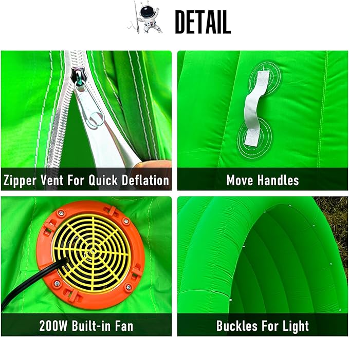 Inflatable Sports Tunnel Entrance with Built-in Blower – Advertising & Event Archway for Exhibitions, Shops, Supermarkets & Schools (Green, 16x10x10Ft)