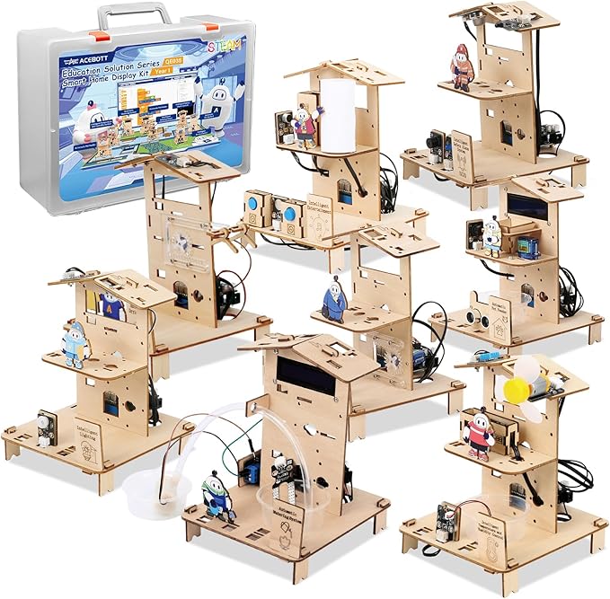 8-in-1 STEM Kit for Kids Ages 8-12 12-16, ESP32 Smart Home Science Projects School Crafts Educational Engineering Building Toys DIY Model Birthday Children's Day Gifts for Boys Girls Teen