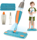 Kids Spray Mop - Real Working Toddler Cleaning Toy Set with Water Sprayer & 2 Washable Pads - Montessori Mini Mop & Sweeper - Interactive Learning Toys for Kids Ages 3+