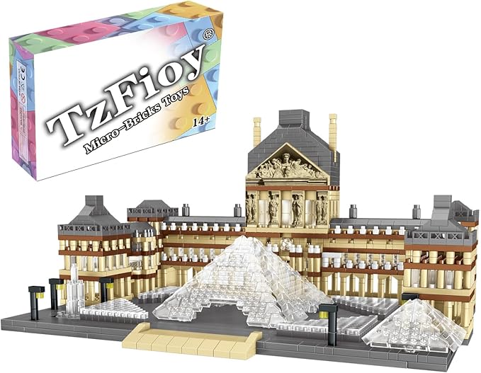 Louvre Museum Paris Micro Brick Building Set (3377 Pieces) – Landmark Model Educational Toy Gift for Kids and Adults
