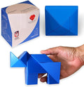 Pickagram Tangram 3D Magnetic Puzzle for Kids (8-12), Adults & Seniors | STEM Certified Fidget Puzzle - Magnetic Pattern Blocks for Cognitive Development, Creativity & Focus - Blue