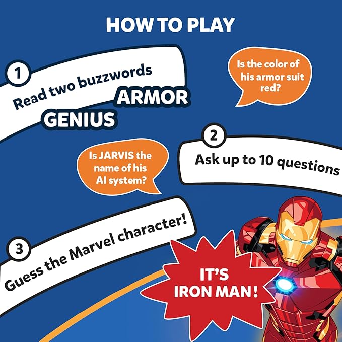 Skillmatics Guess in 10 Marvel, Perfect for Boys, Girls, Kids, Teens, Adults Who Love Card Games, Board Games, Travel Toys, Avengers, Spiderman, Iron Man, Gifts for Ages 8, 9, 10 and Up