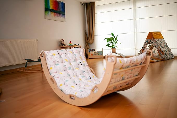 Climbing Arch Cushion Only | Cushion for Toddler Climbing Arch | Montessori Rocker | Toddler Floor Pillow for Kids (Flamingo)