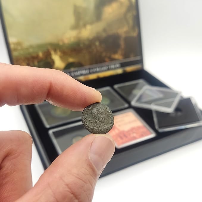 IMPACTO COLECCIONABLES Collector's Edition Box of Certified Authentic Roman Coins – 5 Encapsulated Coins of Emperors, Legions, and Gods: The History of The Empire in Your Hands