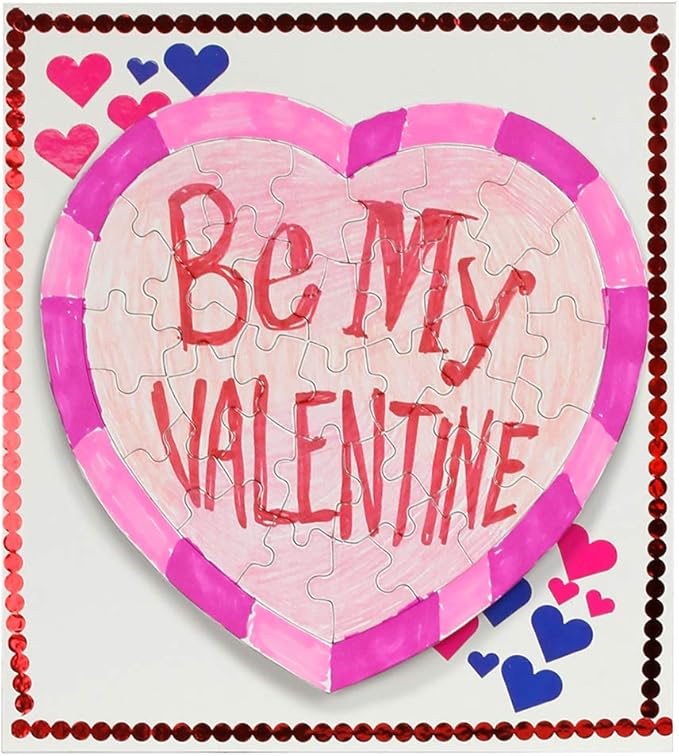 Hygloss 24 Blank Heart Puzzles – 8.5 x 9.5 Inches with Surrounding Frame – Ideal for Valentine’s Day Crafts – Write, Draw, and Decorate – 34 Pieces Each