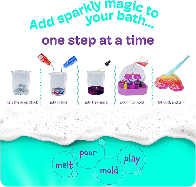 Dan&Darci Unicorn Soap Making Kit - Girls Christmas Crafts DIY Project Age 6+ Year Old Kids - Unicorn Girl Gifts - Science Activity Teenage Gift - Make Your Own Soap - Craft Toys Ages 6 7 8 9 10 11 12