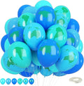 Earth Balloons Set, 12inch Blue and Green Balloons, Global Balloon Blue Green Teal World Map Printed Latex Balloon for Travel Theme Space Theme Party Earth Day Decoration Teaching Supplies