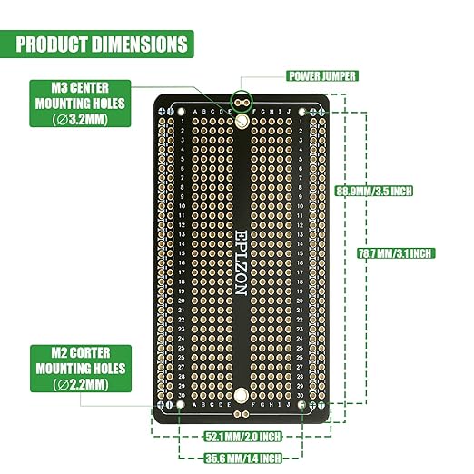 10 Pcs Solderable Breadboard PCB Board Gold-Plated Solder Breadboard for DIY Electronics Projects Apply to Soldering Projects 3.5"x2.05" (Black)