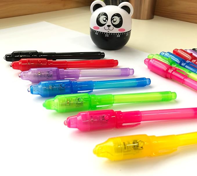 SCStyle 80Pcs Invisible Ink Pen with UV Light Magic Marker for Secret Messages, Writing Information for Birthdays, Easter, Halloween, Christmas Gifts for Students