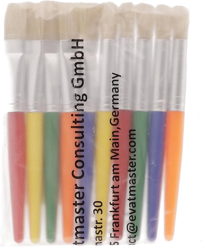 Anezus Large Chubby Paint Brushes Round and Flat Preschool Paint Brushes for Washable Paint Acrylic Paint For Toddler , 10Pcs