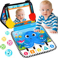 Tummy Time Mat Mirror Toys - Musical Activity Playmat Baby Toys for Newborn - Black and White High Contrast Montessori Sensory Crinkle Toy for Infant 0-3-6-12 Months Babies Boys Girls Shower Gifts