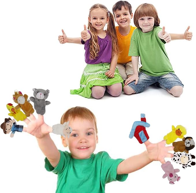 RIY 10Pcs Story Time Finger Puppets - Old Macdonald Had A Farm Educational Puppets Easter Basket Stuffers