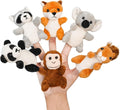 Farm 6pcs Finger Puppets Set, Cute Animal Puppet Mini Hand Puppets Role-Playing Story Animal Soft Plush Toy for Kids Monkey, Fox, Squirrel, Raccoon, Panda, Koala (jungle01)