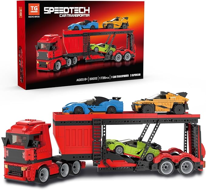 Micro Brick Car Transportation Building Blcok Set - Kids Toy Train Building Set, Ages 8+ - Gift Ideas for Boys & Girls Birthdays