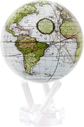 MOVA Globe – Antique Terrestrial White 6” | Solar-Powered Spinning Globe for Desk or Shelf | Vintage Map Decor | No Batteries or Cords