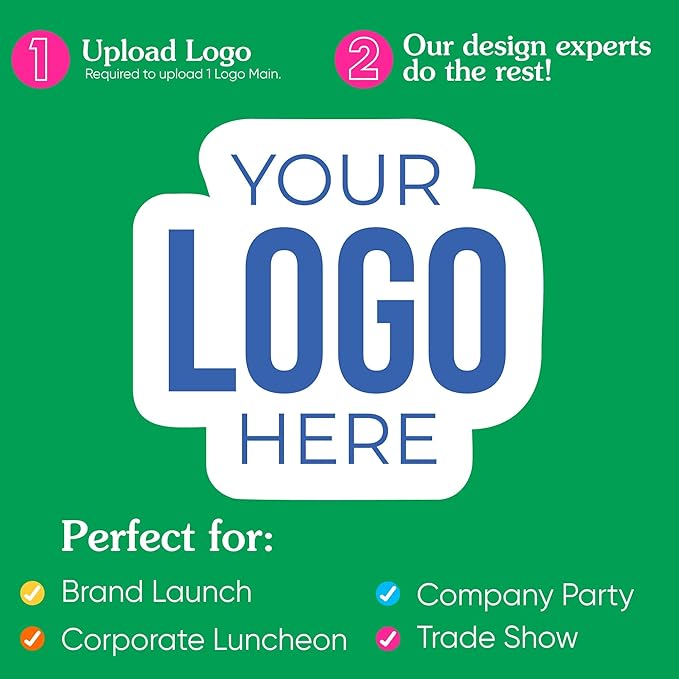 Big Dot of Happiness Custom Logo Personalized Temporary Tattoos - Branded Business Party Favors - Custom Photo Temporary Tattoos - Set of 12