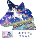ELX 101 Piece Unicorn Jigsaw Puzzle for Kids Ages 4-10, Unicorn Shaped Floor Puzzle Preschool Learning, Educational Learning Toys for Kid Boys Girls Ages 4 5 6 7 8 (20 X 17 in)