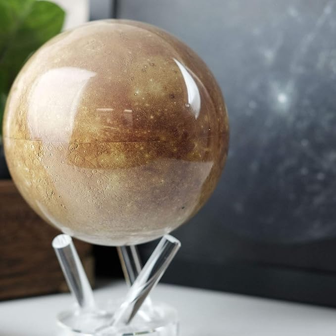 MOVA Mercury Globe 4.5” – Rotating Solar Planet Model with Realistic Surface Detail | No Wires or Batteries | Silent Motion Decor
