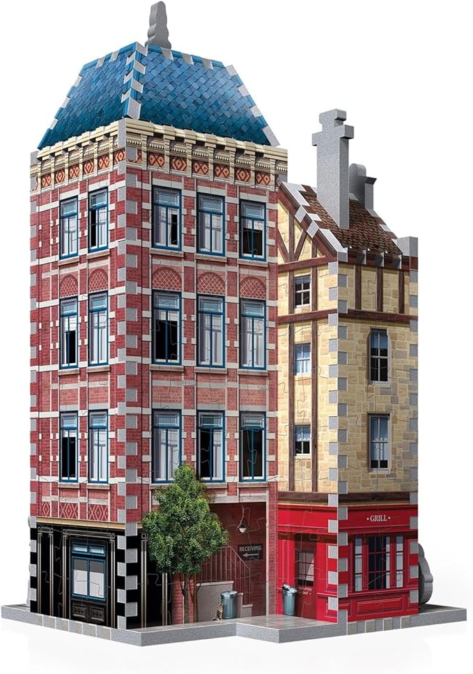 Wrebbit3D Hotel 3D Puzzle | Urbania Collection | 295 Jigsaw Puzzle Pieces | Charming and Unique Streetscape of a Small Town