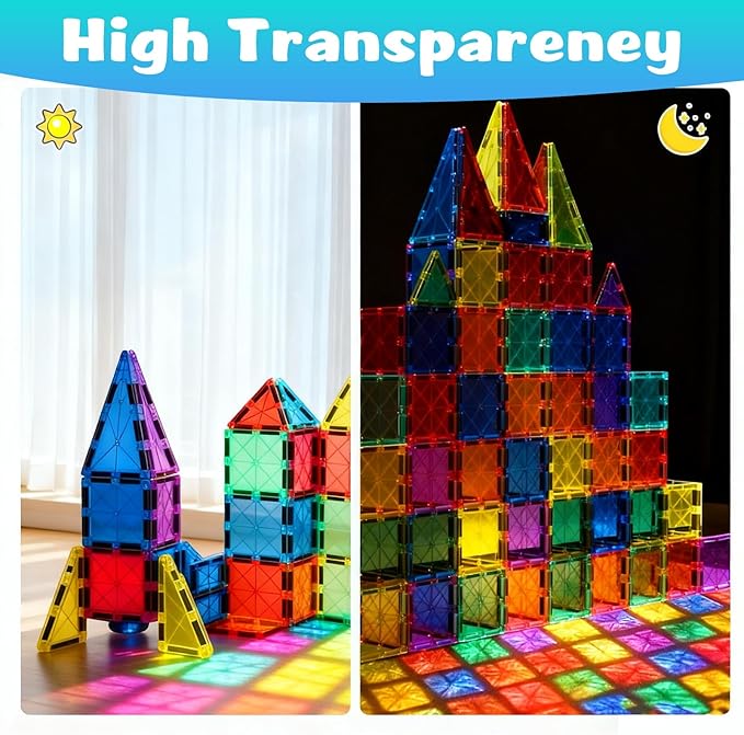 32PCS Jumbo Magnetic Tiles Set | Extra-Large STEM Building Blocks for Kids 3 to 99 Years | Choke-Proof Design with Super Strong Magnets