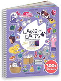 Land of Cats Sticker + Coloring Book (300+ Cat Stickers for Kids & 8 Scenes) by Cupkin, Side by Side Activity Book Design, Cat Sticker Books Kids Ages 4-8, Also Great for Older Boys & Girls