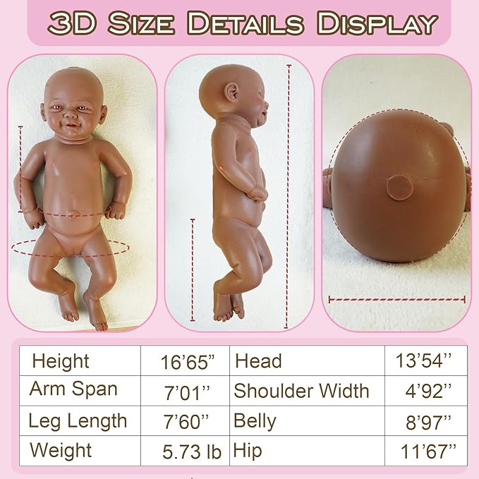 Full Silicone Baby Dolls,16.65 in Silicone Realistic Newborn Baby Doll, Non Vinyl 1:1 Lifelike Reborn Sleeping Dolls (Bella-Maroon)