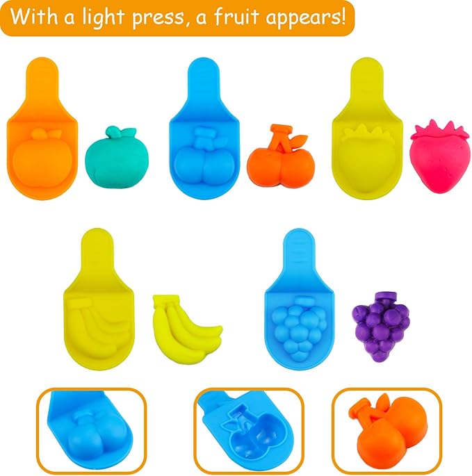 FRIMOONY Plastic Dough Tools for Kids, with Capital Letters, Cookie Cutters, Stamps, Multi-Color, 61 Pieces