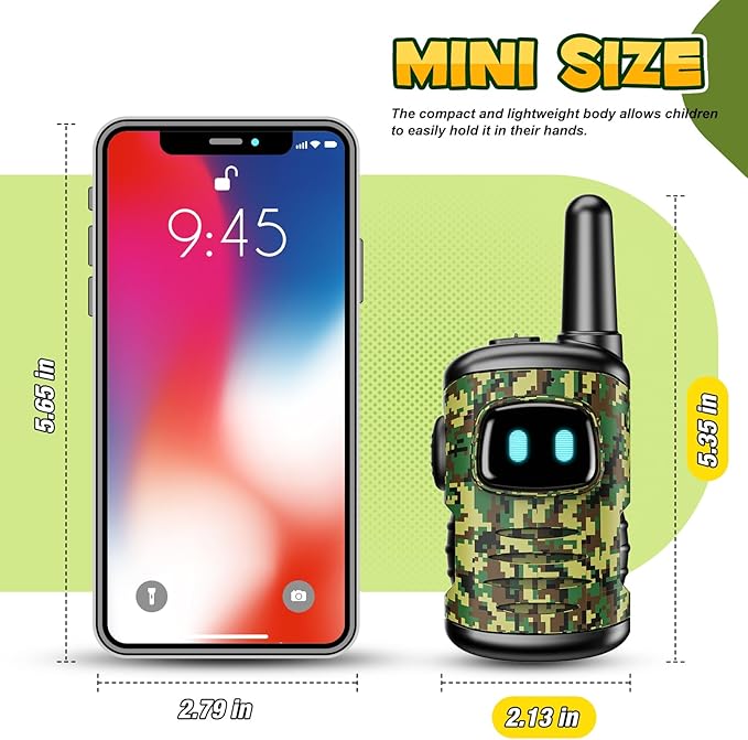 Toys for 3-8 Year Old Boys: comedyfun Mini Robots Walkies Talkies 2 Pack Christmas Birthday Gifts for 3 4 5 6 7 8 Year Old Boys Grandkids Toys Age 5 6 7 8 Stocking Stuffers Hiking Camping