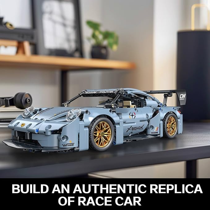 Sports Race Car Building Set Kit for Boys & Adults, 1:14 MOC Toys Racing Model Car Kits, Birthday Gift for Boys Kids Age 8-14 12-16
