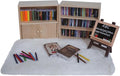1:12 Scale Dollhouse Bookshelf Set - 2 Mini Wooden Bookshelves, 100+ Blank Mini Books & Art Studio Accessories for Creative Educational Gift for Kids, Collectors (Dollhouse Furniture & Accessories)