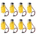 8PCS DC Electric Gear Motor TT DC 3V-6V Prewired Gear Motor Dual Shaft Intelligent Car Chassis with 2Pin Male Connector Wire 1:48 for Arduino Smart RC Car Robot Toys DIY Kit