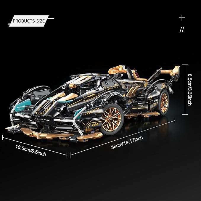 Sport Car Building Block Sets for Adults,Race Car with LED Lights Collectible 1:14 Model Scale Engineering Toy Birthday Gifts for Men Teens Boys 8+ 8-12 12-16 12 13 14