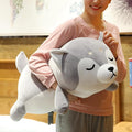 Husky Plush Pillow,Huskie Stuffed Animal Toy Puppy Throw Pillow for Kids and Adults (29.5 inch)