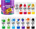 Jar Melo Washable Finger Paints for Toddlers, 12 Colors Large Capacity (2.1fl oz), Non Toxic Baby Paint for Hand and Feet, Safe Art Supplies, Preschool Learning Gifts for Kids Age 2+