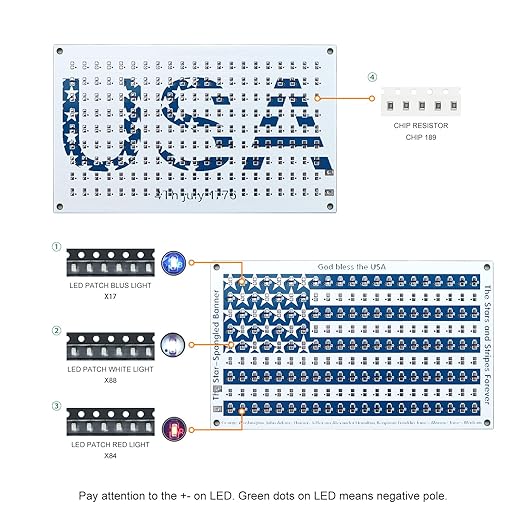5in1 DIY Soldering practice Kit! Includes Small USA Flag, Star LED, USB Night Light, 15Way Flow & Drip Lights. SMD/SMT projects, ideal for beginners.This exercise kit can unleash your creativity