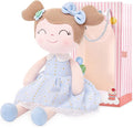 Gloveleya Baby Doll Girl Gifts Cloth Dolls Plush Toy Light Blue 16 Inches with Gift Box