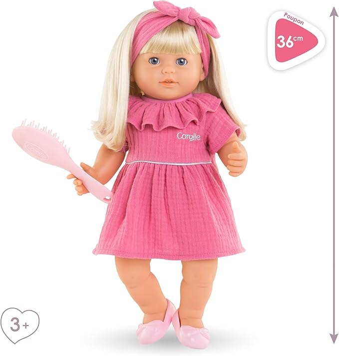 Corolle Jade - 14" Soft Baby Doll with Vanilla Scent, Pink Outfit & Sleeping Eyes for Girls Ages 18 Months+, Cute Reborn Realistic Baby Dolls for 2 Year Old Girls