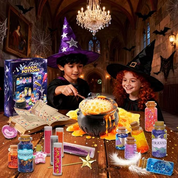 Fairy Unicorn Magic Potion Kits for Girls - 22PCS Bottles Kids Potion Making Kit, Mystery Magic Mix Kit for Kids Age 6-8&8-12, Creative Craft Toy for Christmas Halloween Birthday Party