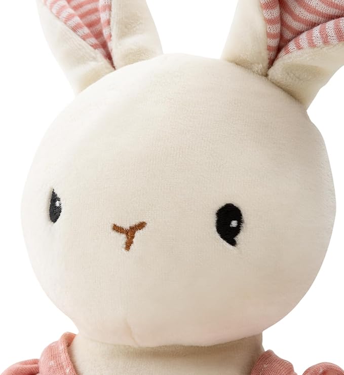 Bunny Stuffed Animal Organic Cotton Baby Plush Toys, 7" Easter Plush Bunny Soft Cuddly Toy for Babies and Toddlers