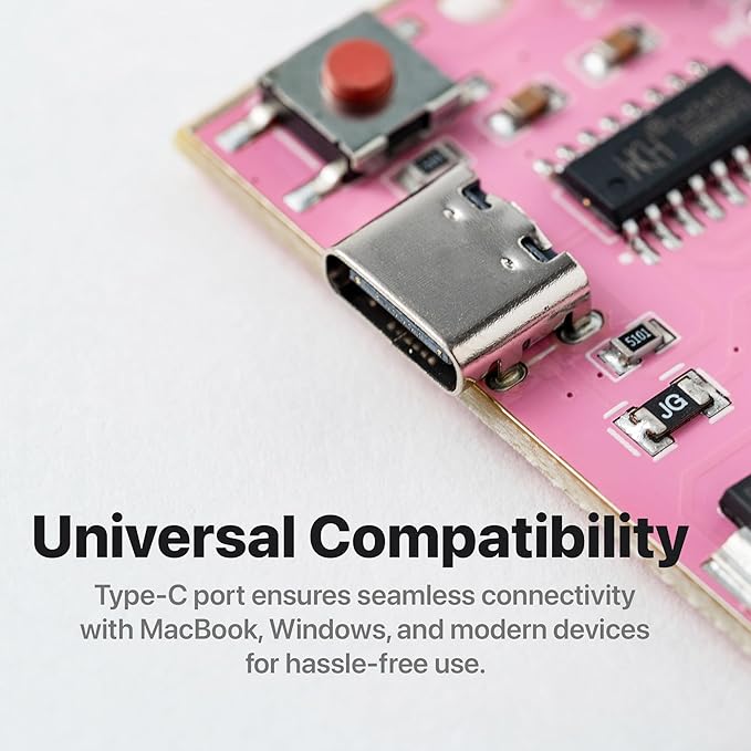 Sakura Pink UNO R3 Silver Edition Type-C Lead-Free ATmega328P Development Board – Compatible with Arduino IDE, for DIY & STEM Projects (1-Pack Sakura Pink)