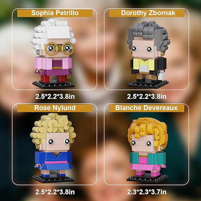 The Golden Lady Building Blocks, 4 Figures of The Single Women, Petrillo, Nylund, Zbornak and Devereaux, Stable Lovely Toy is Symbol of Girls Friendship Present, Compatible with Lego（610pcs）