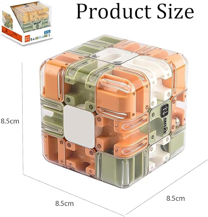 Large Puzzle Maze Cube - Engaging Brain Teaser Toy, 3D Maze Magic Cube & Ball, Mazes Ball Puzzles for Logical Thinking (Bstyle,2set)