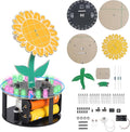 Sunflower Soldering Project, ICSTATION Light Chasing Sunflower Soldering Practice Kit with RGB LED Flashing Lights DIY Rotating Sunflower Electronic Kit for Teenagers School Students Education