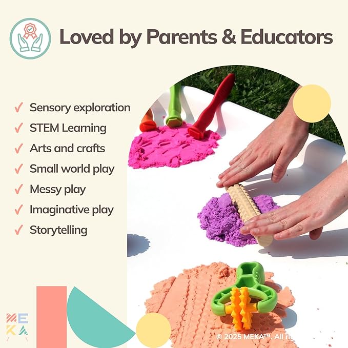MEKA Tuff Tray Waterproof Cover for Kids – Messy Play, Sensory, STEM Activities, Classroom & Home Use (White, Large 38" x 38")