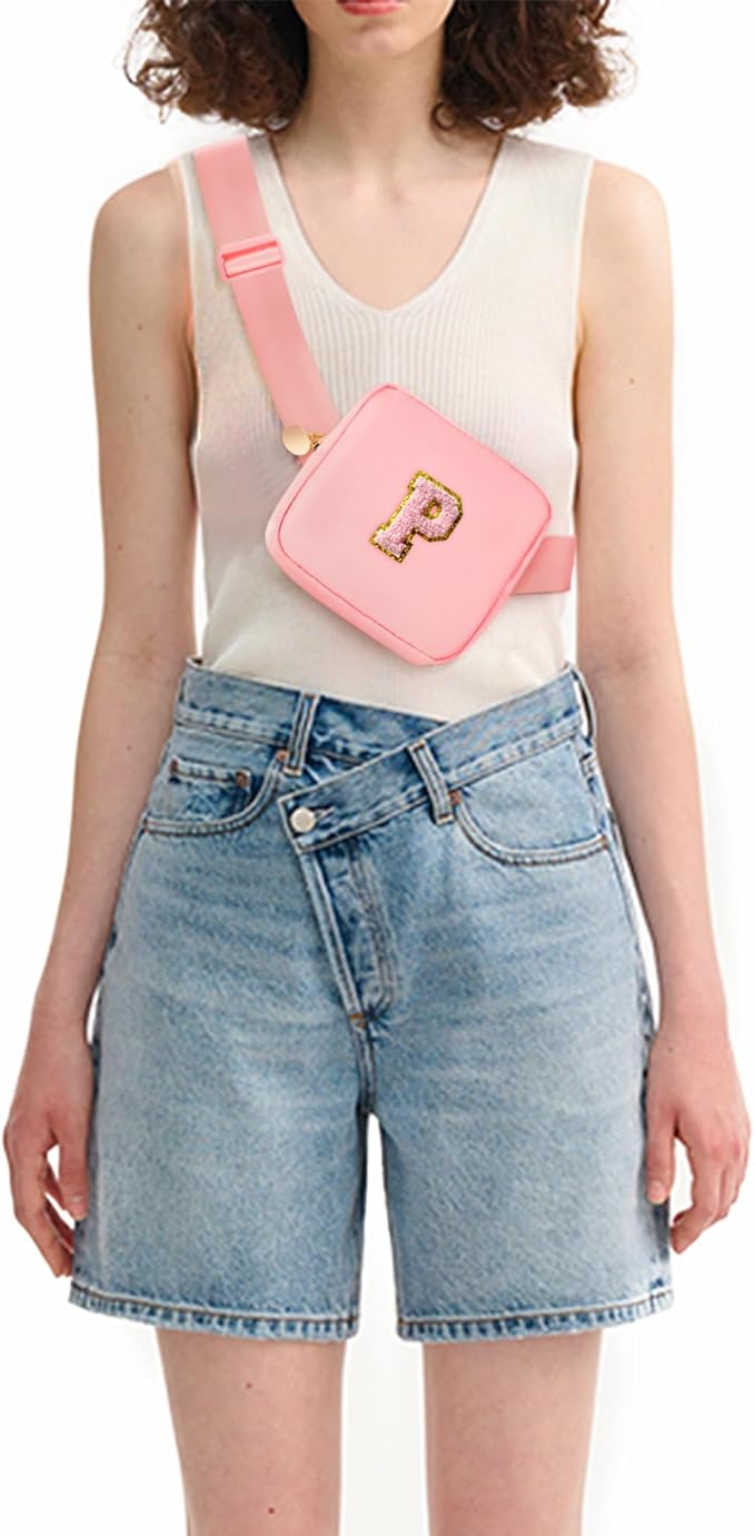 Party Favors Bags for Kids 4-8, Mini Fanny Pack Cute Crossbody Bags for Girls - Peach