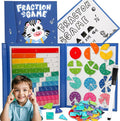 2026 New Magnetic Fraction Demonstration Book for Kids, 102 Pcs Magnetic Fraction Tiles & Fraction Circles, Educational Puzzle Math Fraction Manipulatives Disc Set for Early Math Skills (B)