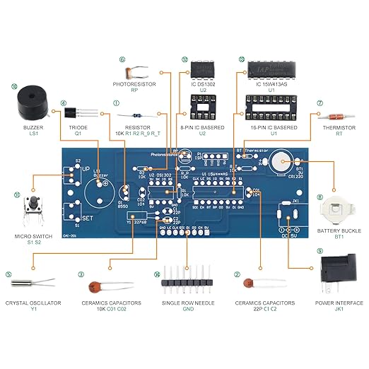 Soldering Practice Kit DIY RGB Digital Tube Adjustable Multifunctional Alarm Clock Electronics Projects Soldering Kit Welding Skills Learn Soldering Kit for DIYers (04SZ01)
