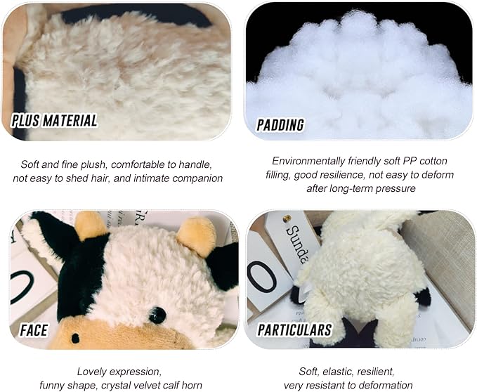 CHELEI2019 9" Cow Stuffed Animal Plush Soft Christmas Cow Plushies Toy for Kids,Girls